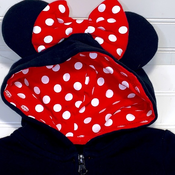 Disney Parks Exclusive Minnie Mouse Hoodie Sweatshirt Jacket Size 18 Months - Picture 4 of 11